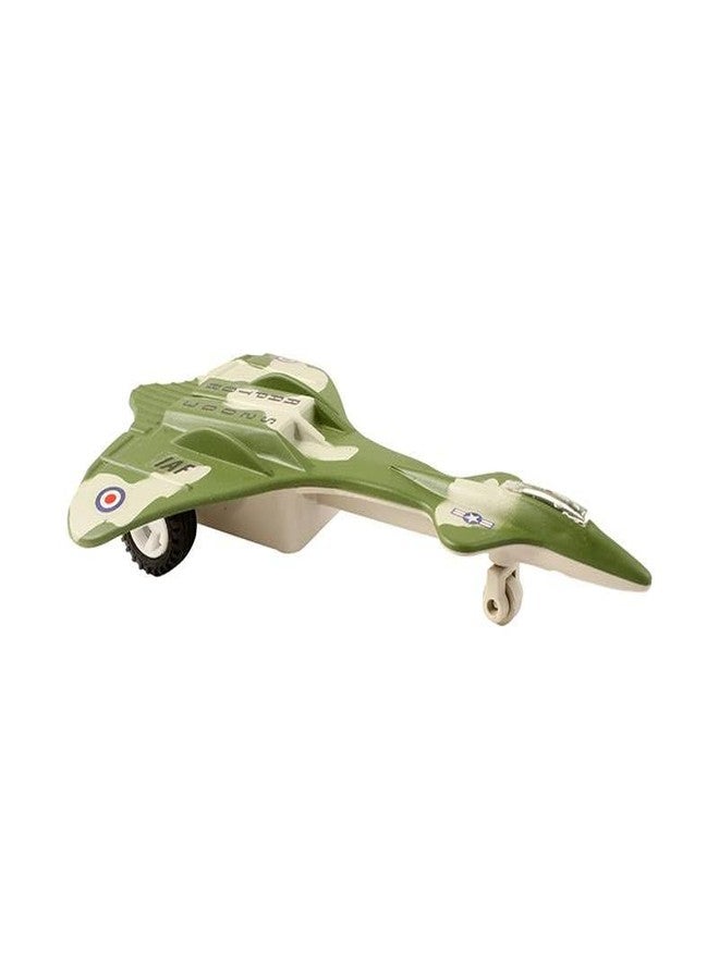 Toy Vibes Plastic Raptor S 2003 Unbreakable Pull Back Airplane Toy for Kids Boys and Girls, Stylish Design Push and Go Crawling Toys for Kids (Green) - Image 1